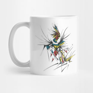 Celebration Unique Blue Yellow Red Black White Colorful Abstract Art Mug